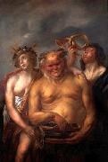 Jacob Jordaens Silenus and Bacchantes. oil painting artist